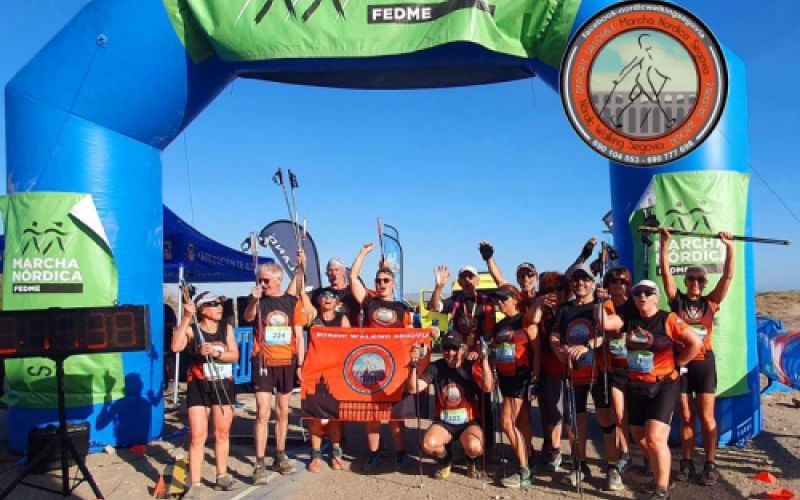 Fotos de grupo tras finalizar prueba de Marcha Nórdica